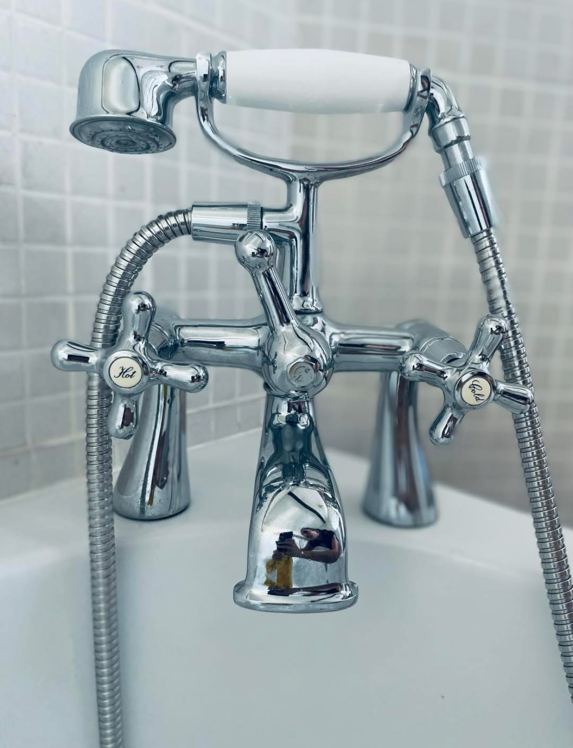 Polished chrome tap